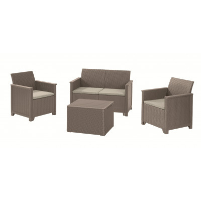 Keter Set zahradní s úložným stolem Elodie 2, cappuccino/písková